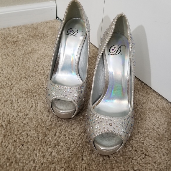 Silver Jeweled High Heels - Picture 2 of 5